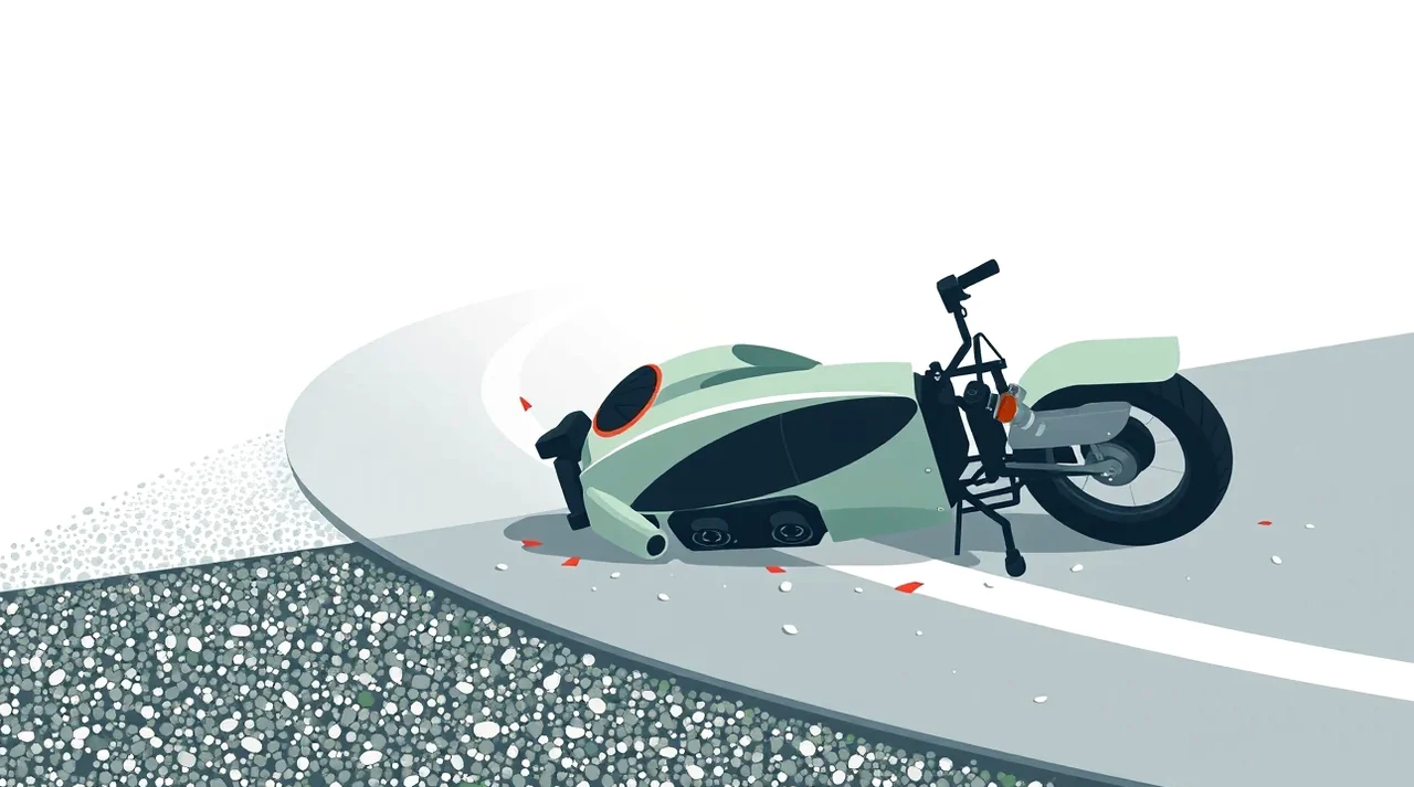 Mechanik kontrolujúci poškodenú kapotáž motocykla v servise