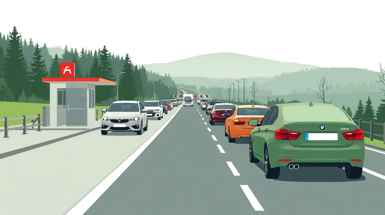 Hraničná policajná kontrola vozidla so slovenským evidenčným číslom pri vstupe do Rakúska