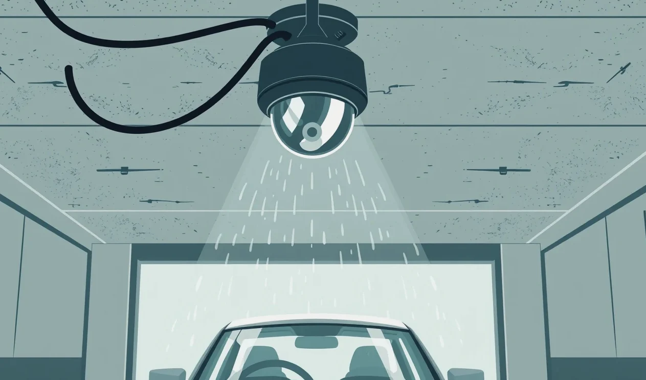 Osobné auto prechádzajúce kefovým tunelom automatickej autoumyvárne