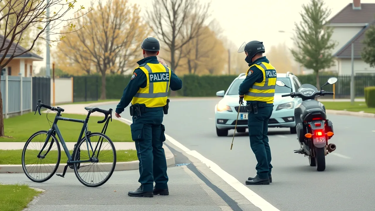 Policajné vyšetrovanie zrážky cyklistu s osobným autom na ceste