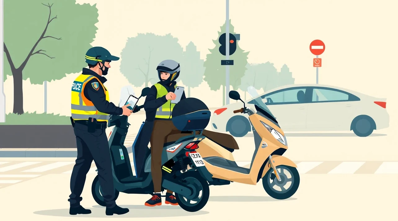 Jazdec na elektrickej kolobežke prechádza okolo skupinky chodcov na mestskom chodníku