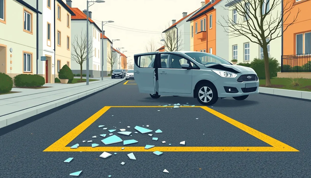 Mechanik v autoservise obhliada motorový priestor havarovaného vozidla