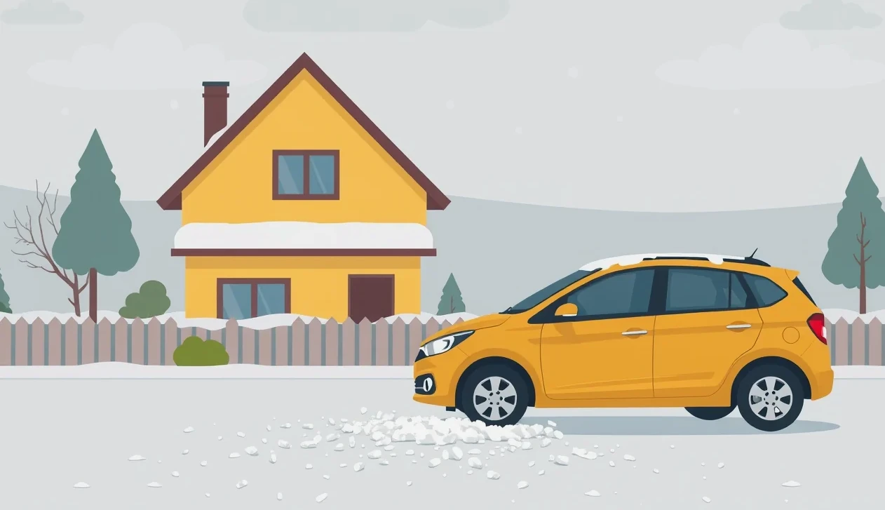 Detail prasknutého čelného skla na osobnom automobile po náraze kamienka