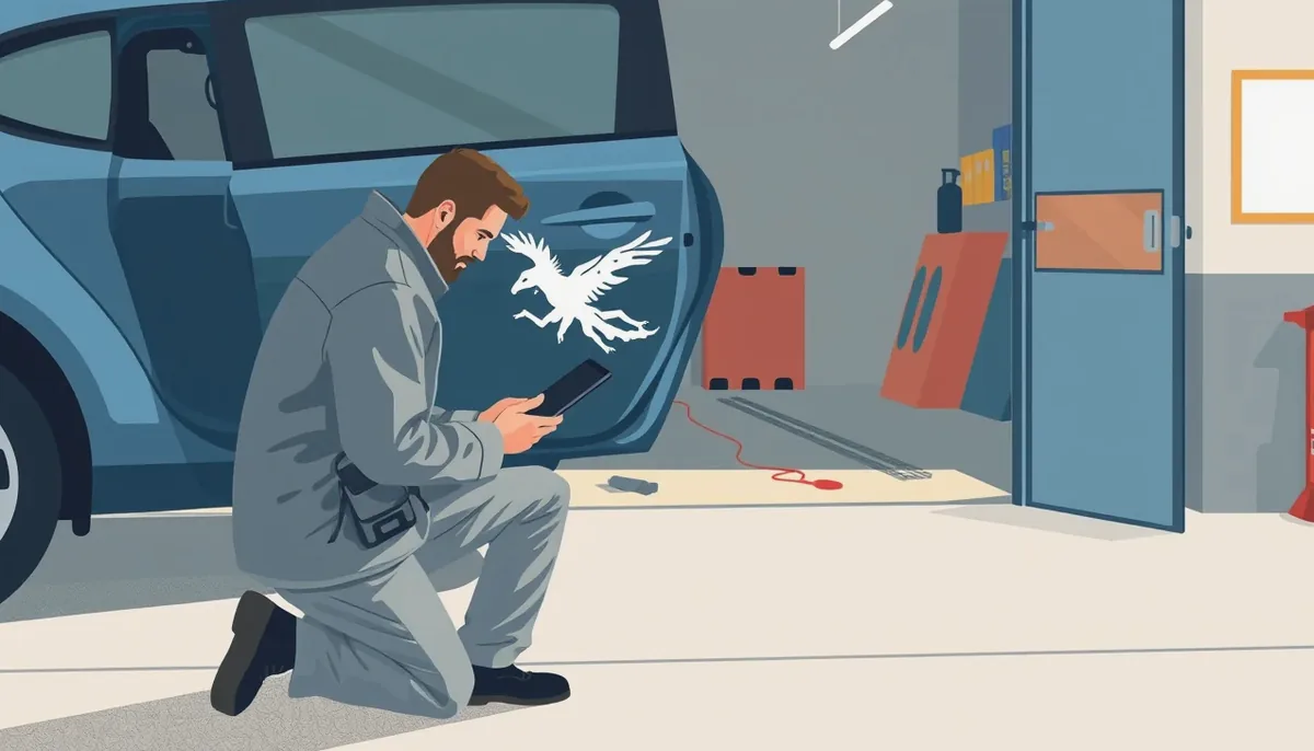 Auto s karosériou poškodenou veľkými krúpami pripravené na obhliadku technikom