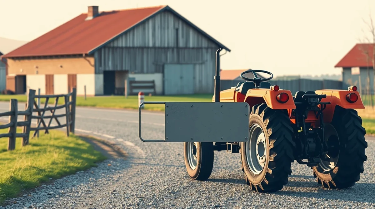 Podomácky vyrobený malotraktor s vlečkou odstavený na poľnej ceste