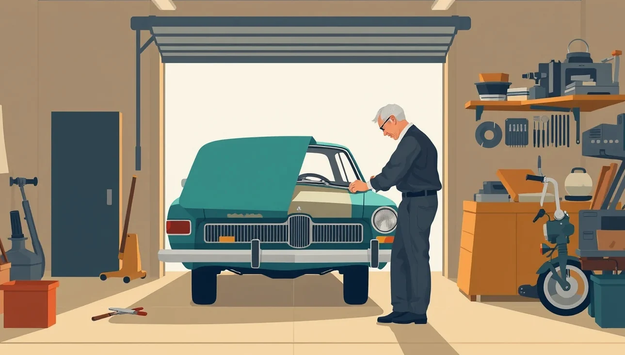Kolóna historických automobilov počas pokojnej vyhliadkovej jazdy v cestnej premávke