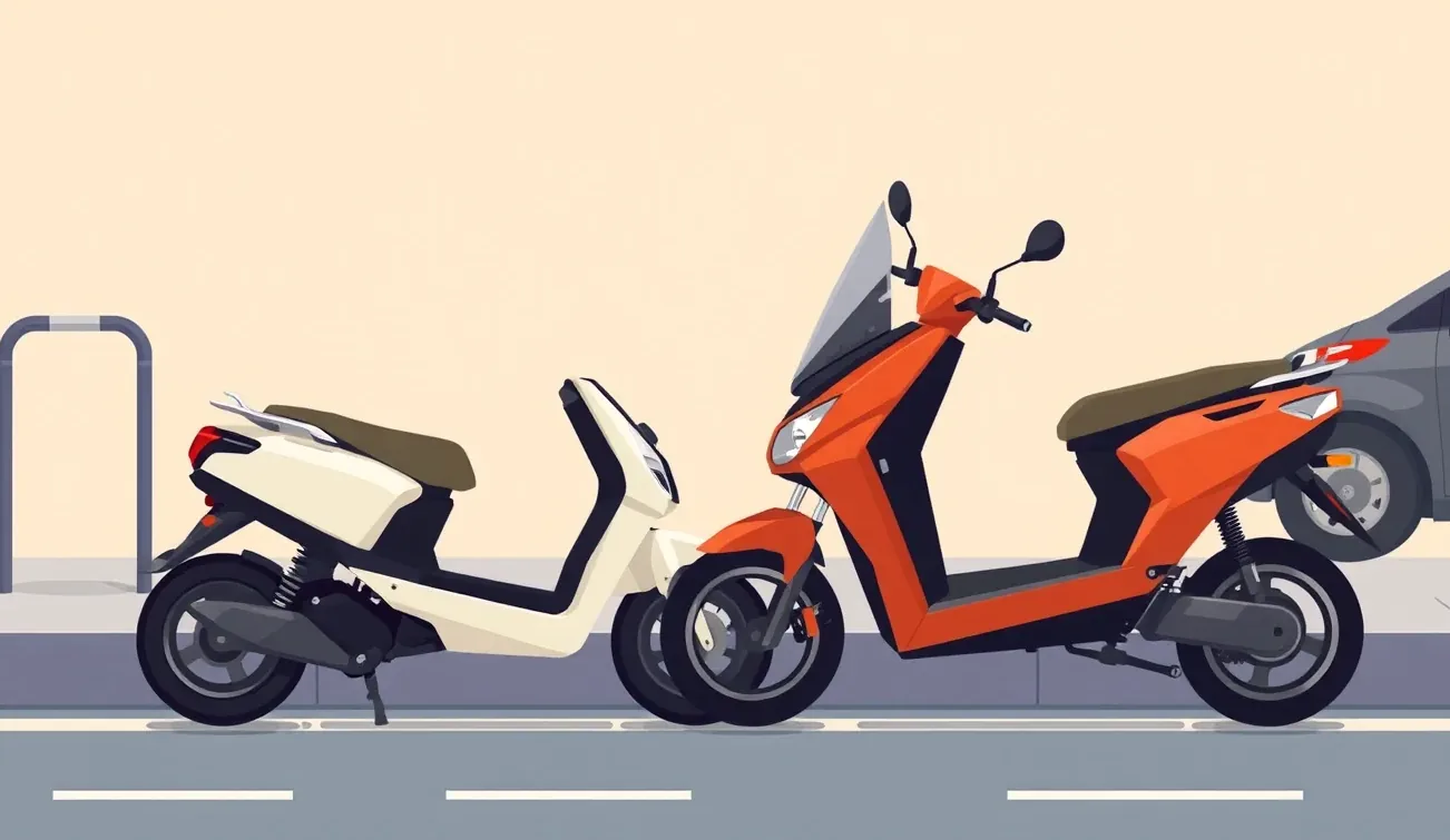 Vodič vypĺňa tlačivo správy o nehode pri zaparkovanom motocykli na krajnici