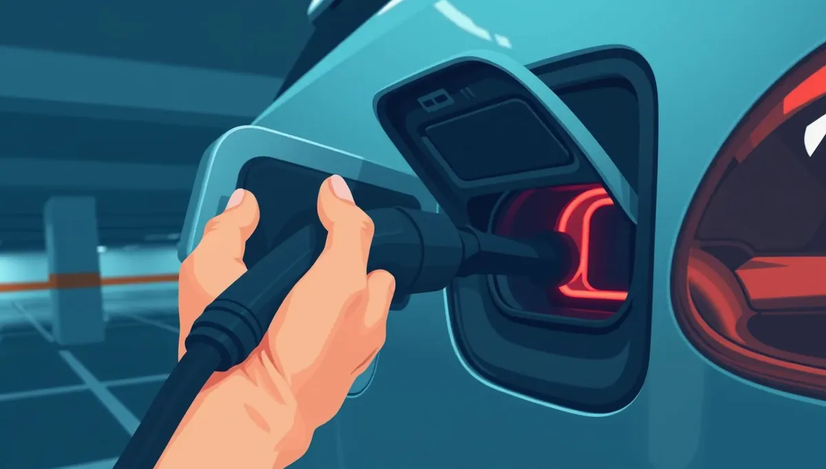 Technik v autoservise kalibruje asistenčné senzory za čelným sklom moderného elektromobilu