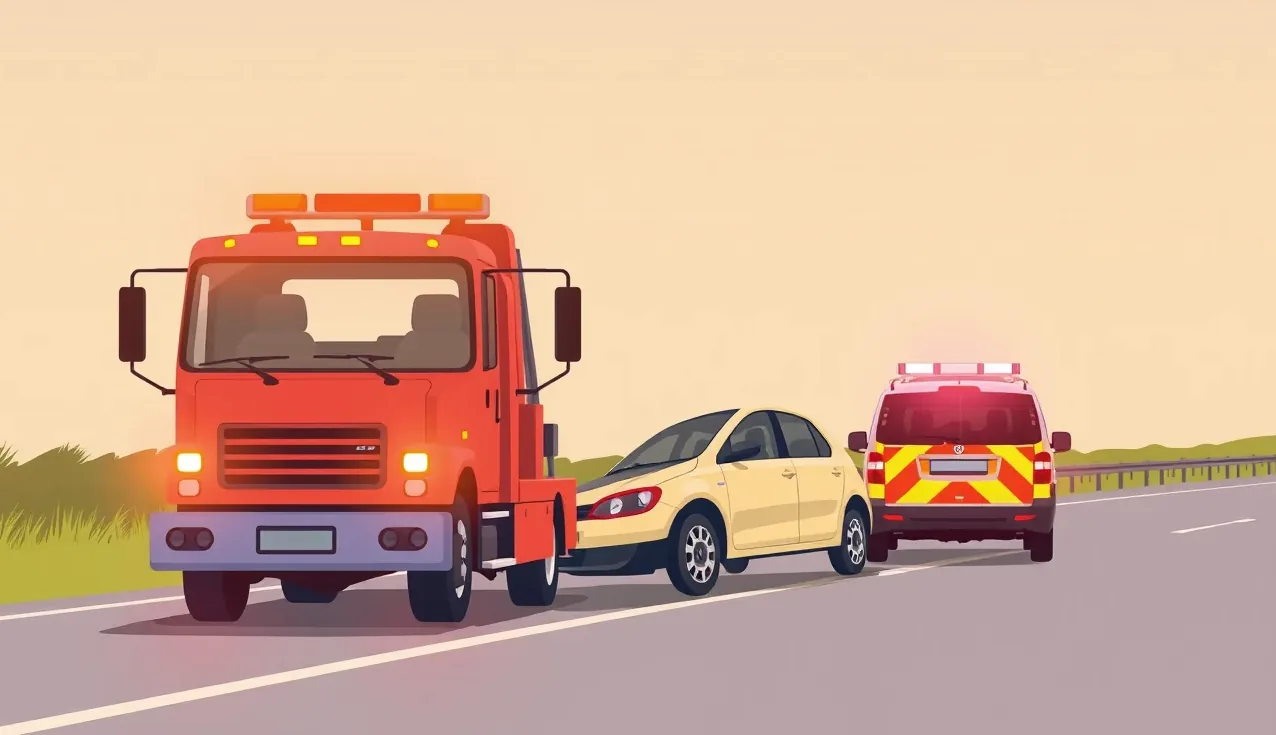 Pohľad na osobný automobil prechádzajúci cez diaľničný úsek pri mýtnej bráne