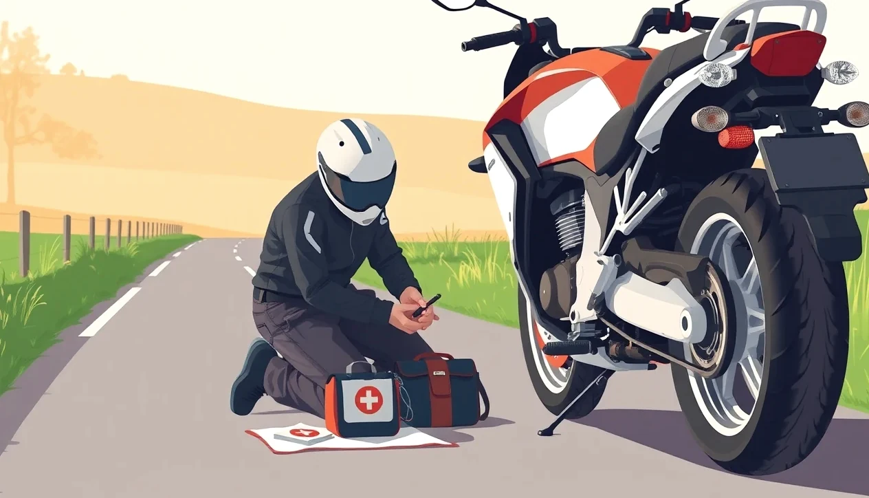 Kompaktná motolekárnička uložená v podsedadlovom priestore cestovného motocykla